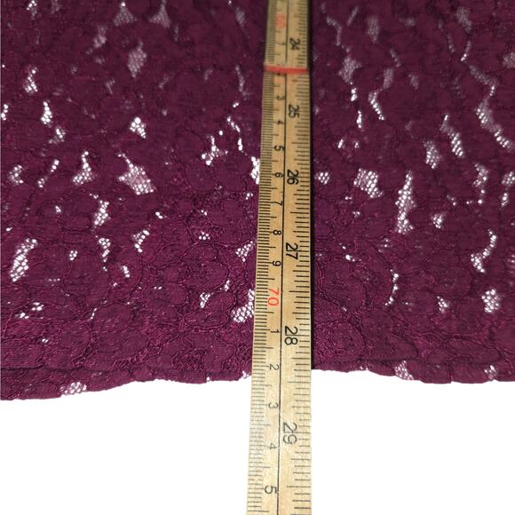 Kate & Mallory Womens 3X Lace Top Sheer Floral Magenta Overlay Romantic Feminine - Picture 7 of 10